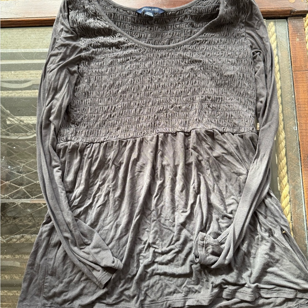AE Gray Women's Ruched top
